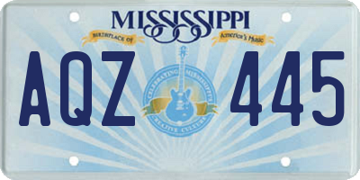 MS license plate AQZ445