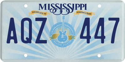 MS license plate AQZ447