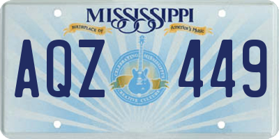 MS license plate AQZ449