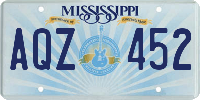 MS license plate AQZ452