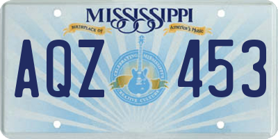 MS license plate AQZ453