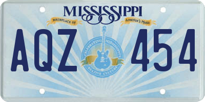 MS license plate AQZ454