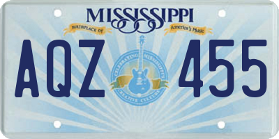 MS license plate AQZ455