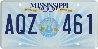 MS license plate AQZ461