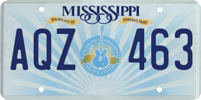 MS license plate AQZ463