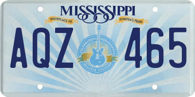 MS license plate AQZ465
