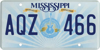 MS license plate AQZ466