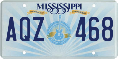 MS license plate AQZ468