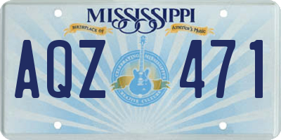 MS license plate AQZ471