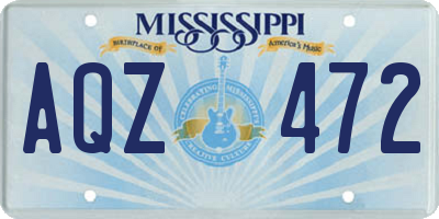 MS license plate AQZ472