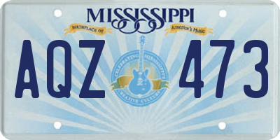 MS license plate AQZ473