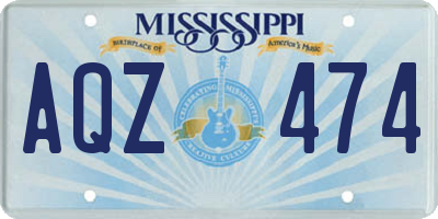 MS license plate AQZ474