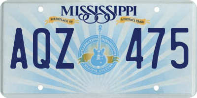 MS license plate AQZ475