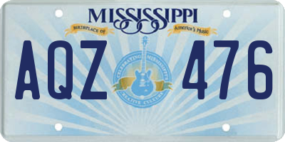 MS license plate AQZ476