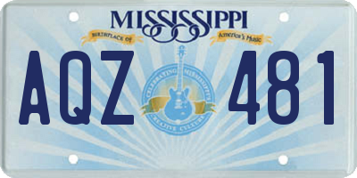MS license plate AQZ481