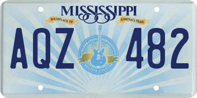 MS license plate AQZ482
