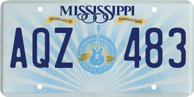 MS license plate AQZ483