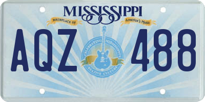 MS license plate AQZ488