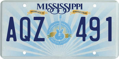 MS license plate AQZ491