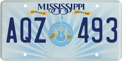 MS license plate AQZ493