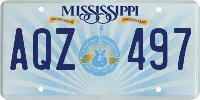 MS license plate AQZ497