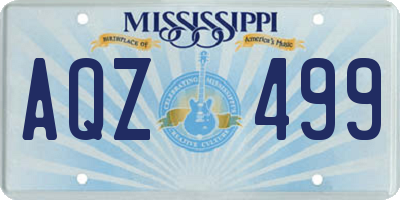 MS license plate AQZ499
