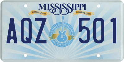 MS license plate AQZ501