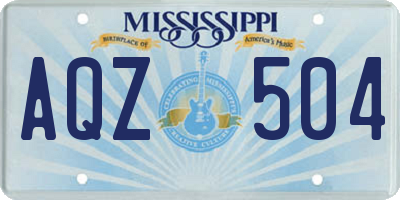 MS license plate AQZ504