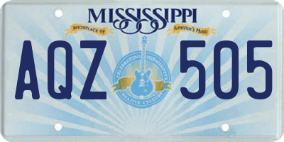 MS license plate AQZ505