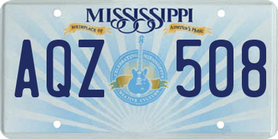 MS license plate AQZ508
