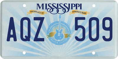 MS license plate AQZ509