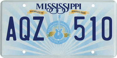 MS license plate AQZ510