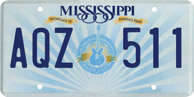 MS license plate AQZ511