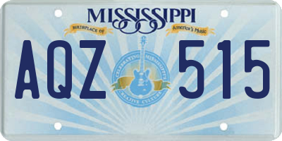 MS license plate AQZ515