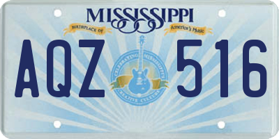 MS license plate AQZ516