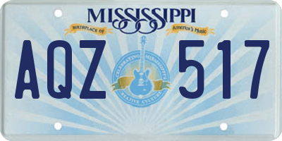 MS license plate AQZ517