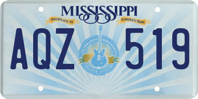 MS license plate AQZ519