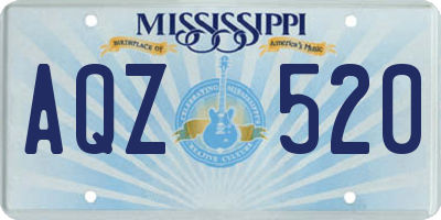 MS license plate AQZ520
