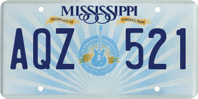 MS license plate AQZ521