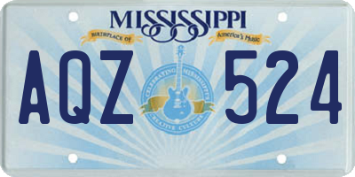 MS license plate AQZ524
