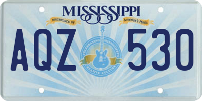 MS license plate AQZ530