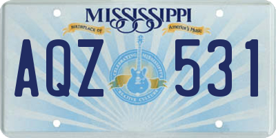 MS license plate AQZ531