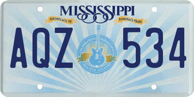 MS license plate AQZ534
