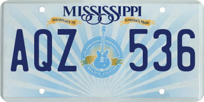 MS license plate AQZ536