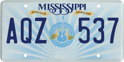 MS license plate AQZ537
