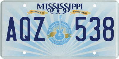MS license plate AQZ538