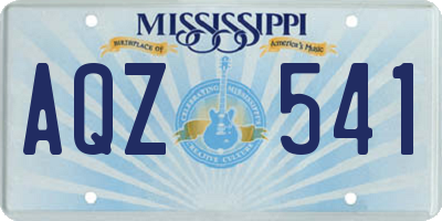 MS license plate AQZ541