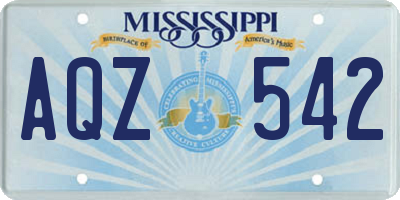 MS license plate AQZ542