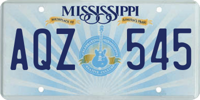 MS license plate AQZ545