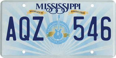 MS license plate AQZ546